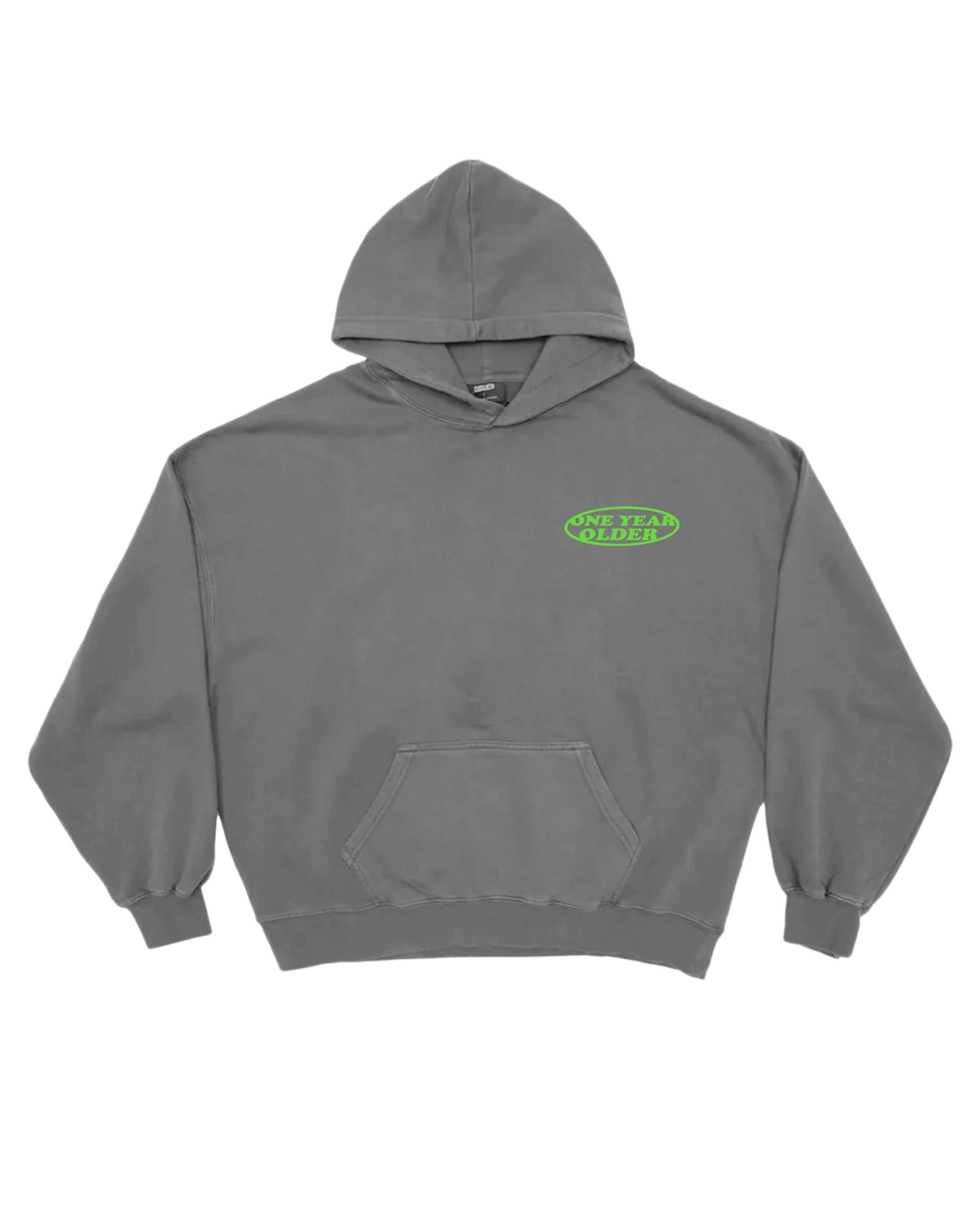 CARVE YOUR OWN PATH HOODIE // GRAY & LIME GREEN