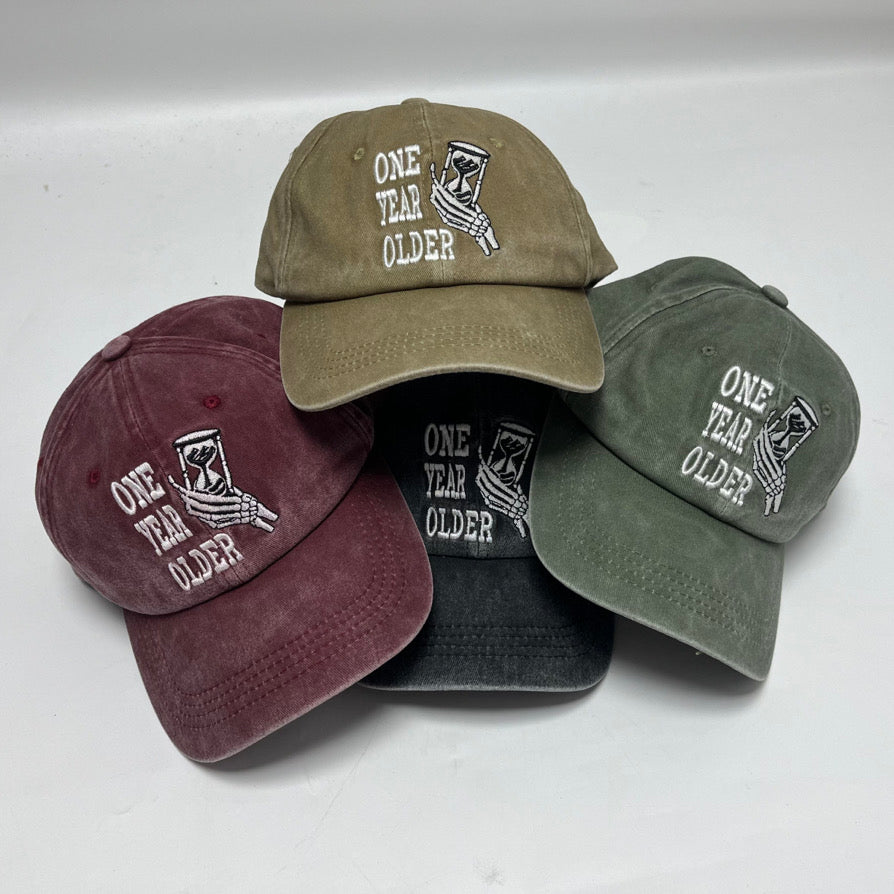 PREMIUM DAD HAT // ACID WASHED // VELCRO STRAP (BLACK)