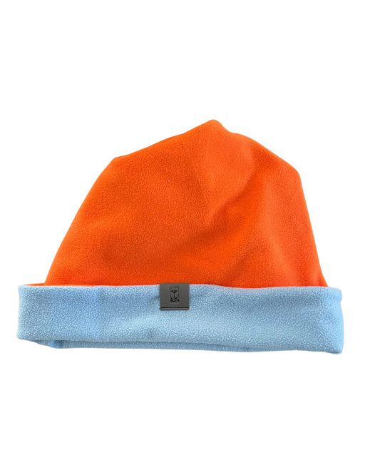 FLEECE "STORM" BEANIE // SUNRISE ORANGE AND BLUE